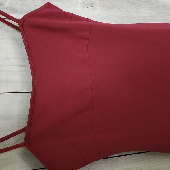 Popular Basics Body Con Spaghetti Stap Dress Size Medium Plum Color - Picture 8 of 8